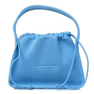 Alexander Wang Ribbed Knit Small Ryan Bag Blue